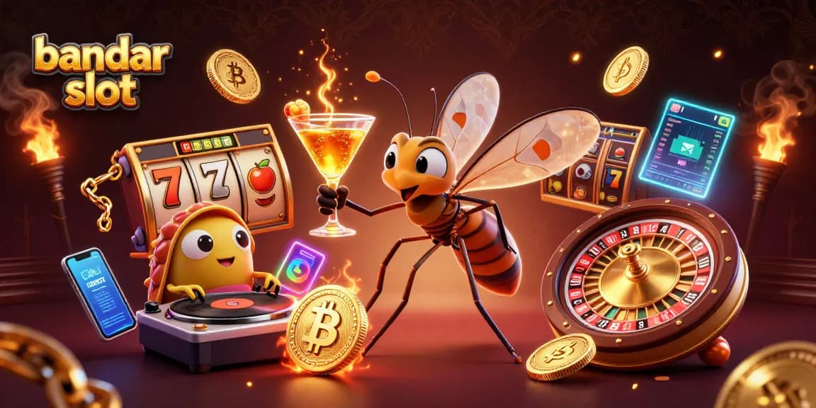 Bermain bandar slot dengan keseruan simbol buah dan jackpot di latar belakang menarik.