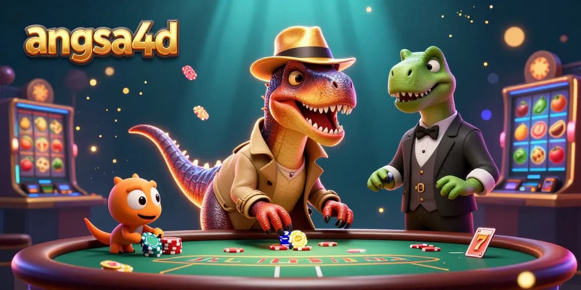 Watch the angsa4d velociraptor card counter in action, trying to disguise itself at a thrilling blackjack game surrounded by slots.