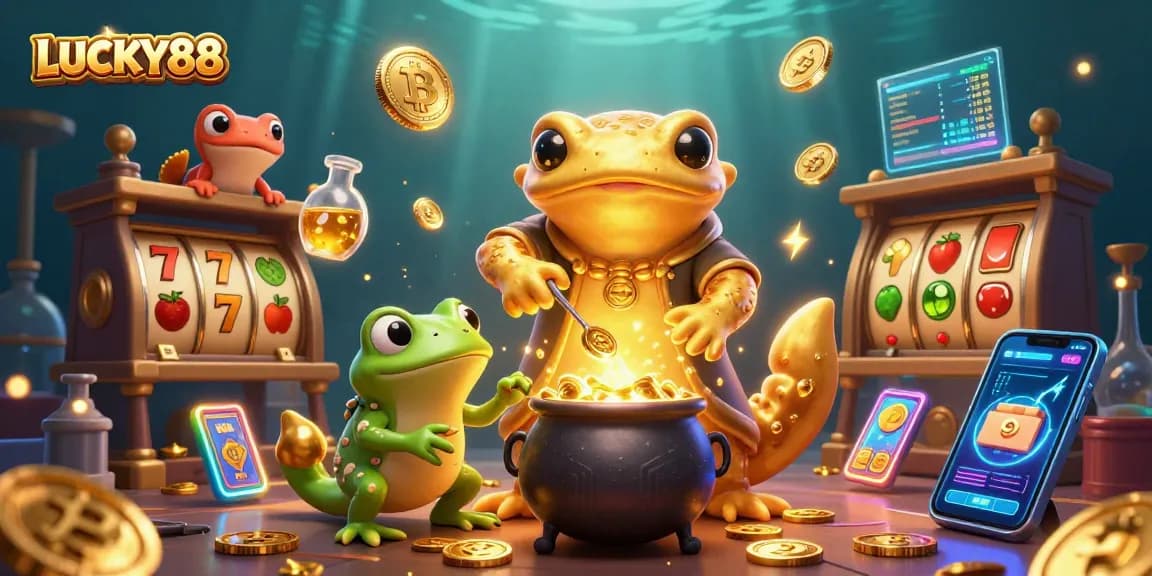 Spin the reels of LUCKY88 and experience a vibrant casino scene with magical elements.