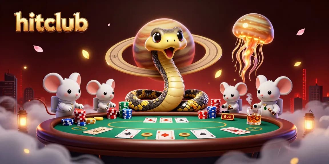 Experience the thrill of gambling at hitclub with an extravagant cosmic casino scene.