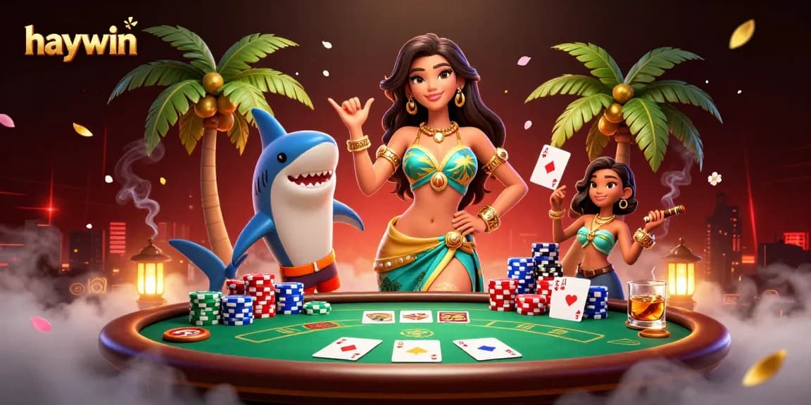 Experience the excitement of Haywin with vibrant casino elements in a dynamic 3D scene.
