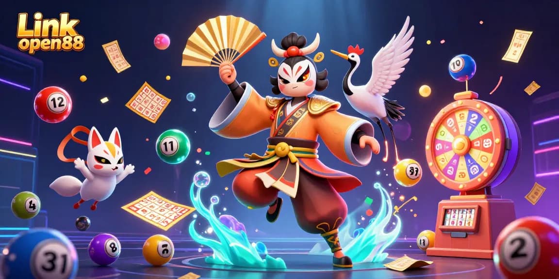 Experience thrilling gameplay with Link open88, featuring colorful lottery elements and dynamic characters.