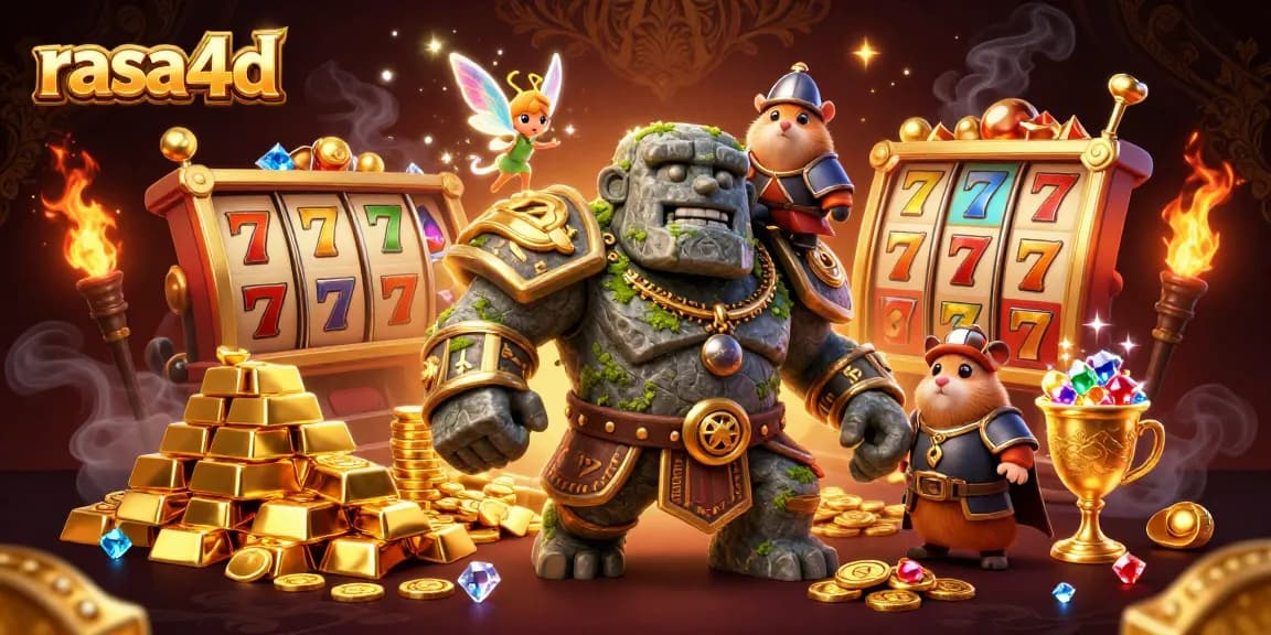 Memainkan rasa4d dengan penjaga golem, peri, dan ksatria hamster di dunia slot yang berkilauan.