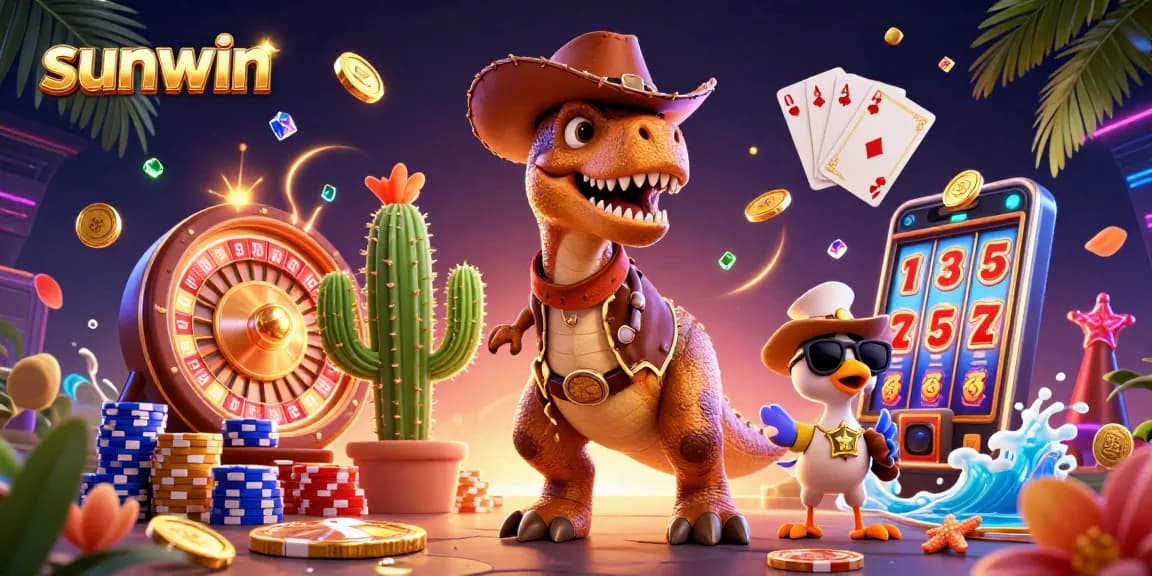 Engage in exhilarating casino action with sunwin, featuring vibrant 3D characters and dynamic game elements.