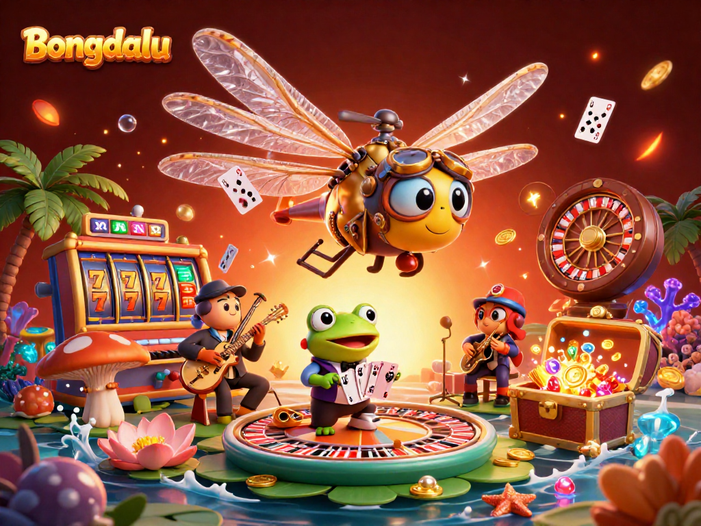 Bongdalu casino scene showcasing thrilling gameplay with dynamic characters and vibrant slot elements.