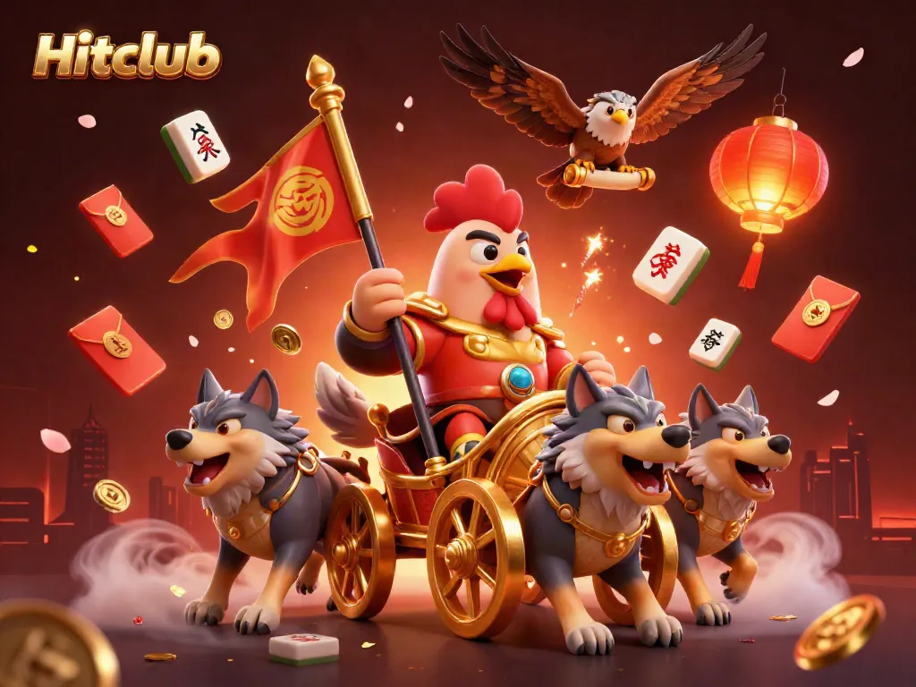 Engage in thrilling adventures at Hitclub with a dynamic illustration featuring a warlord and his companions.