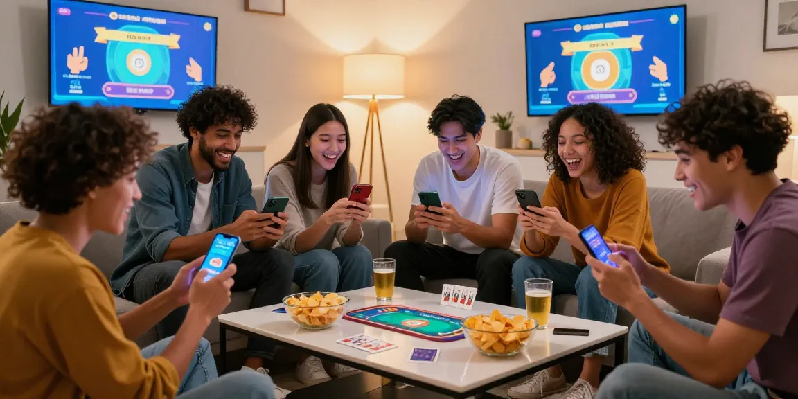 Play Now with friends in an exciting Teen Patti game night setup, showcasing lively interactions and mobile gaming.