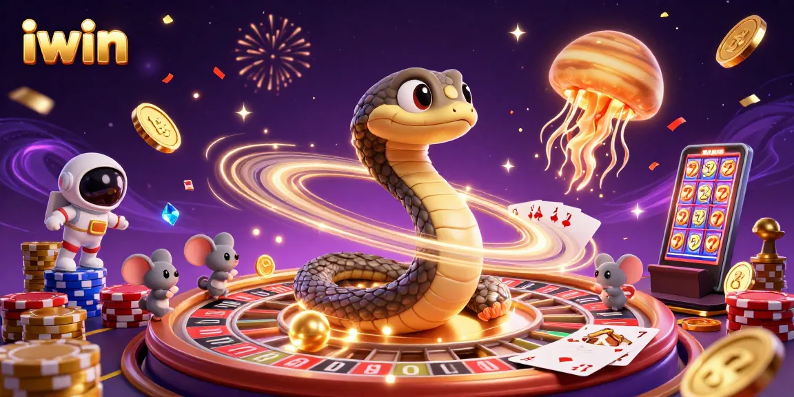 Spin and win with iwin's roulette and vibrant casino-themed illustration.