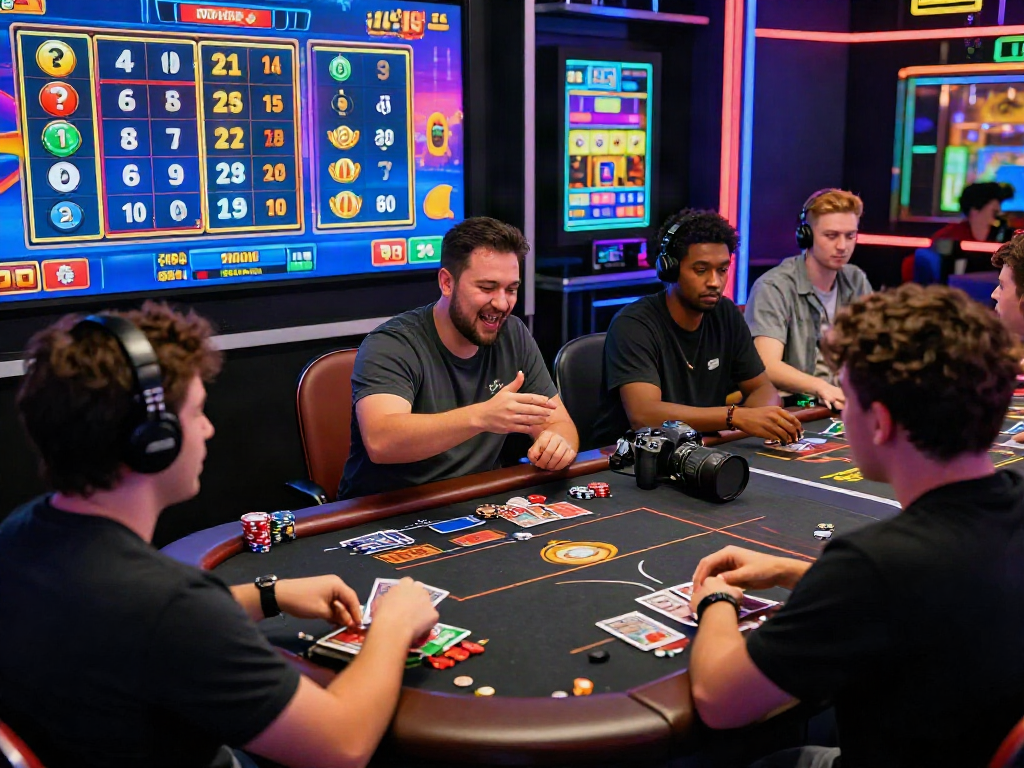 Engaging scene of players enjoying bandar ze togel online, showcasing excitement with colorful graphics and interactive gaming.