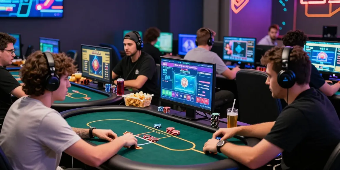 Dewapoker Live Jackpot tournament scene with players and vibrant graphics in a modern online poker setting.
