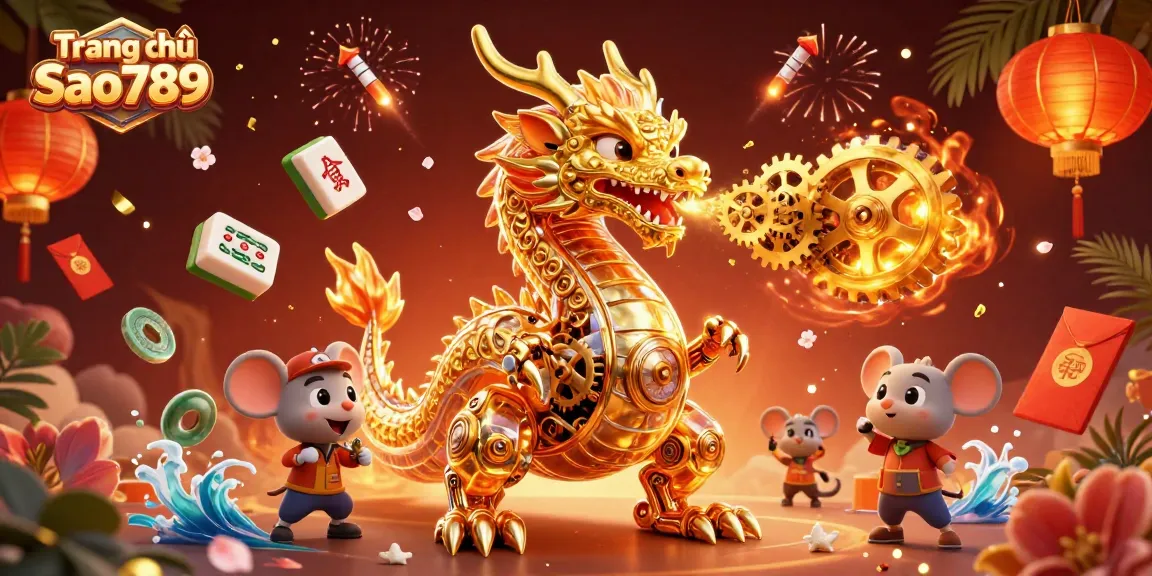 Engage with exciting gameplay at Trang chủ Sao789 featuring a golden dragon and vibrant casino elements.
