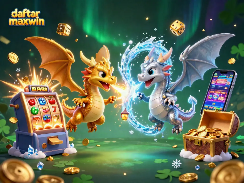 Mengklaim jackpot dengan daftar slot maxwin di dunia kasino, dikelilingi oleh simbol keberuntungan dan harta.