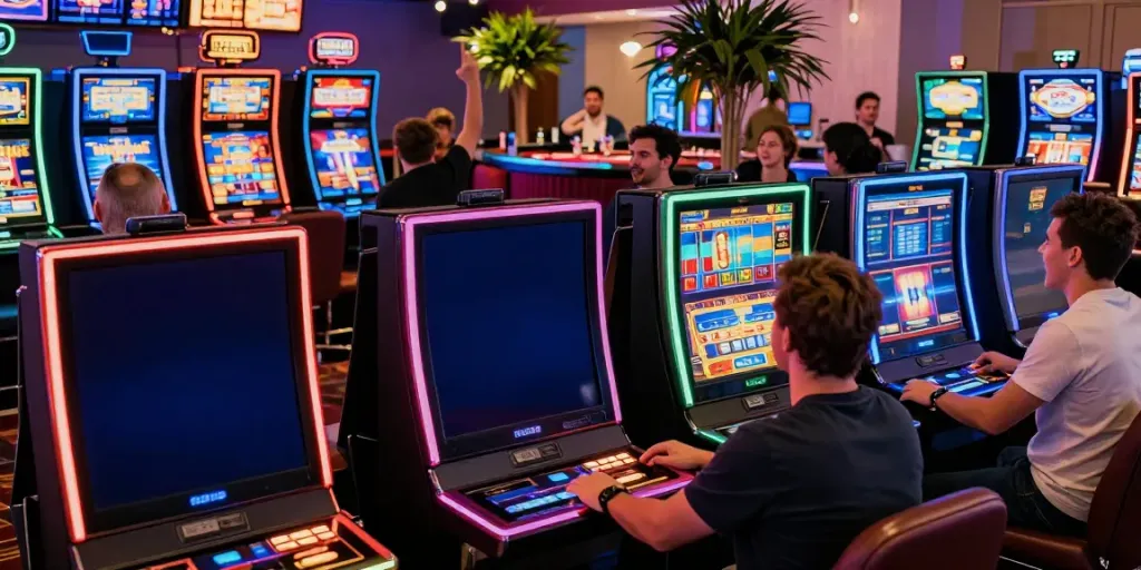 Players engaging with 513 Slots in a lively casino atmosphere.