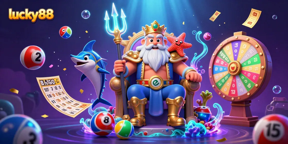 Engage with lucky88 in an underwater casino adventure, encountering vibrant lottery elements and exciting gameplay.