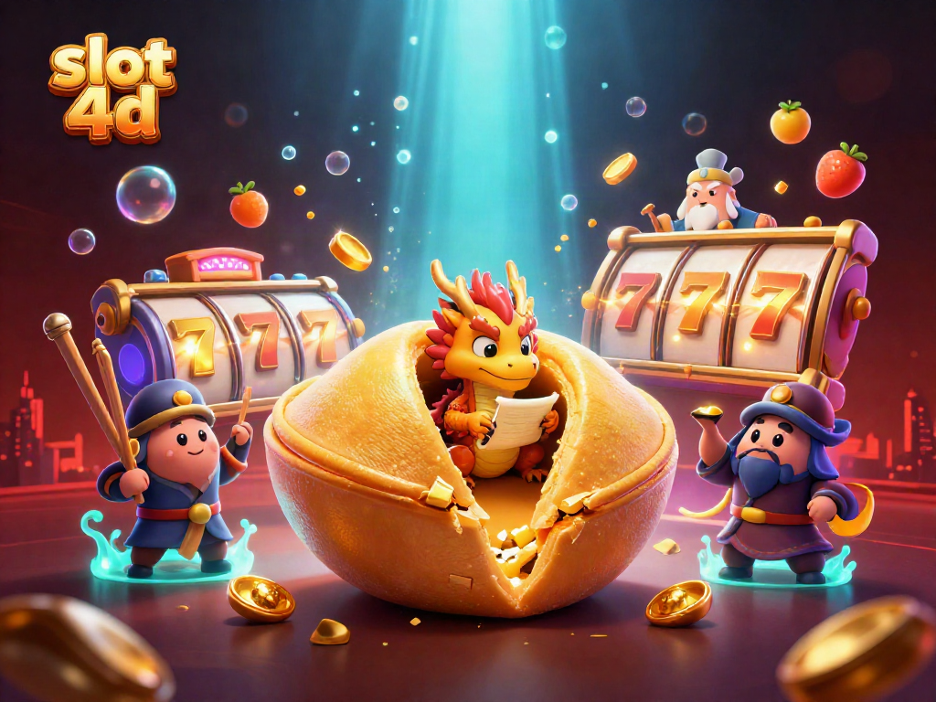 Masukkan slot 4d dengan simbol beruntung, pencarian jackpot, dan karakter menarik di dunia kasino.