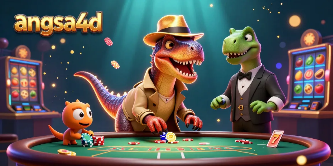 Watch the angsa4d velociraptor card counter in action, trying to disguise itself at a thrilling blackjack game surrounded by slots.