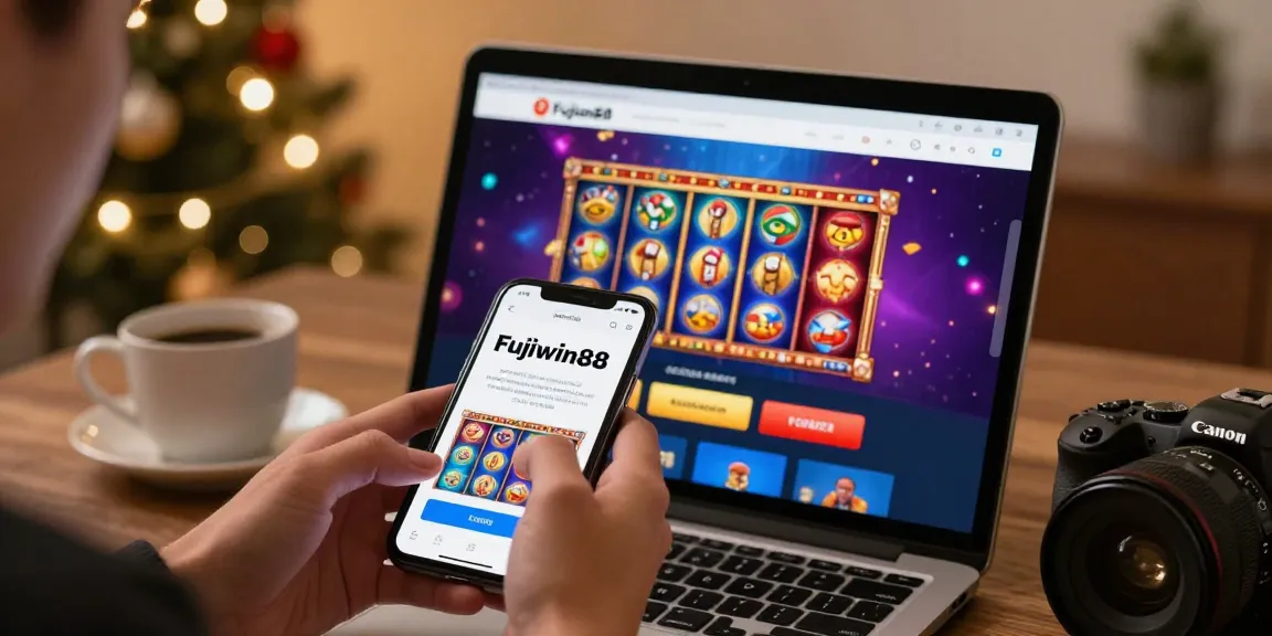 Pengguna mengakses aplikasi Fujiwin88 untuk judi online dengan tampilan menarik dan permainan slot yang interaktif.