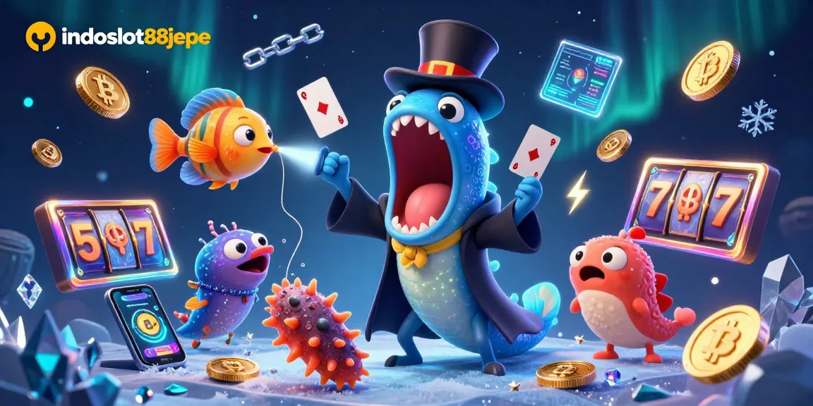 Engage with indoslot88jepe's vibrant slot games featuring a magical underwater performance and crypto elements.