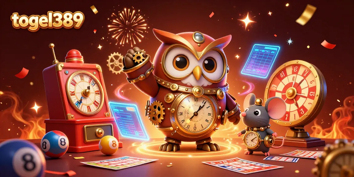 Engage with togel389 in a vibrant 3D lottery scene showcasing dynamic elements and festive energy.