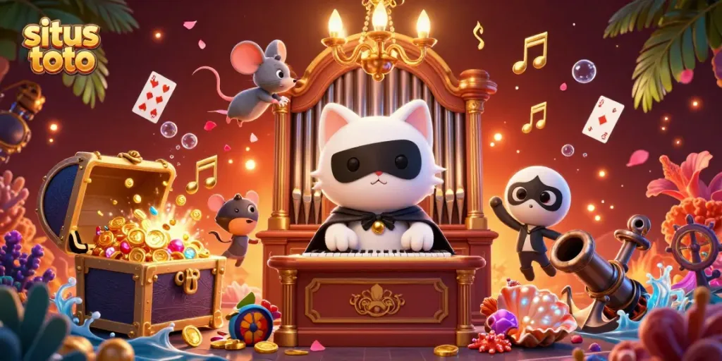 Experience the thrill of situs toto gaming with a vibrant 3D casino scene featuring whimsical characters and casino elements.