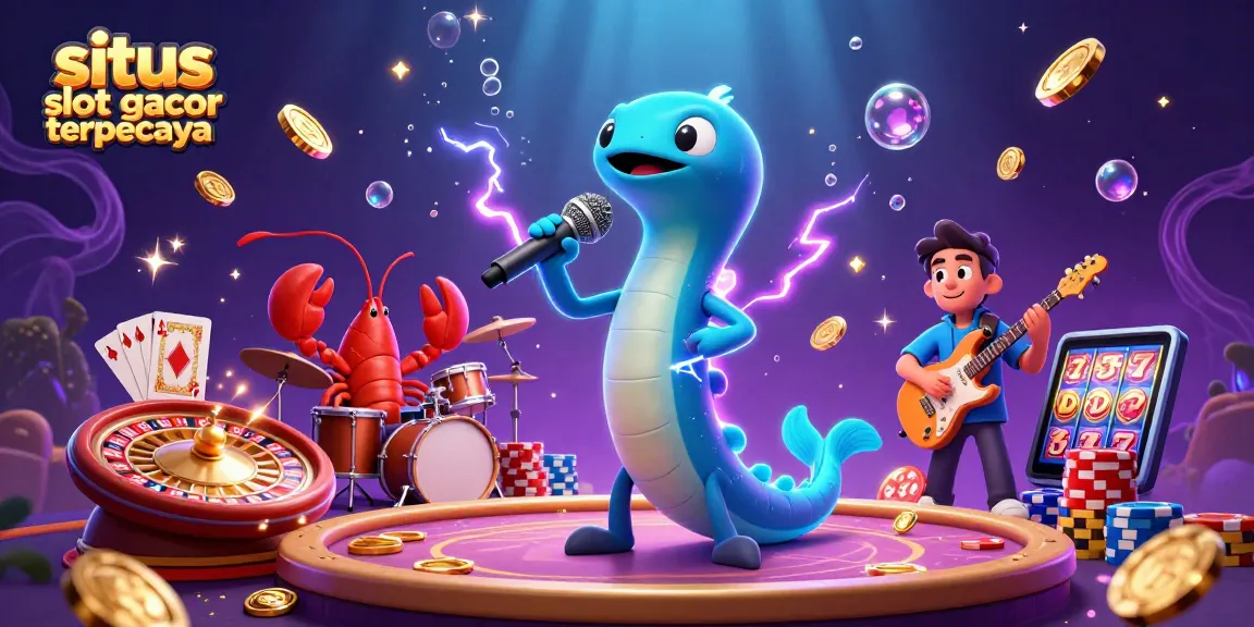 Win big with situs slot gacor terpercaya in a lively underwater casino featuring energetic characters.