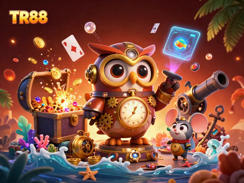 Win big at TR88 casino with 3D cartoon characters and vibrant gaming elements in action.