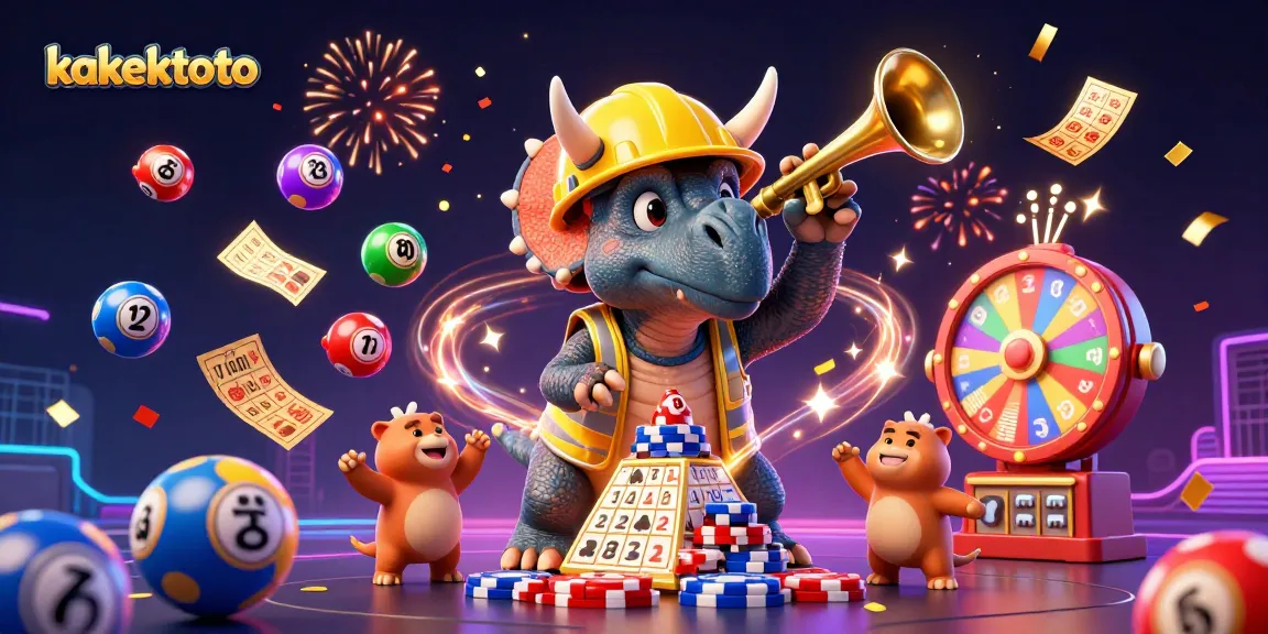 Kakektoto players celebrating a big win with dynamic poker chips and lottery elements in a vibrant casino scene.