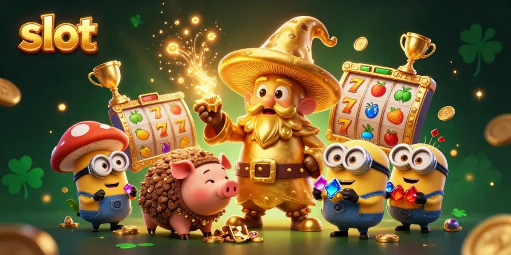 Engage in thrilling slot adventures with vibrant magical mushrooms and treasures sparkling around.