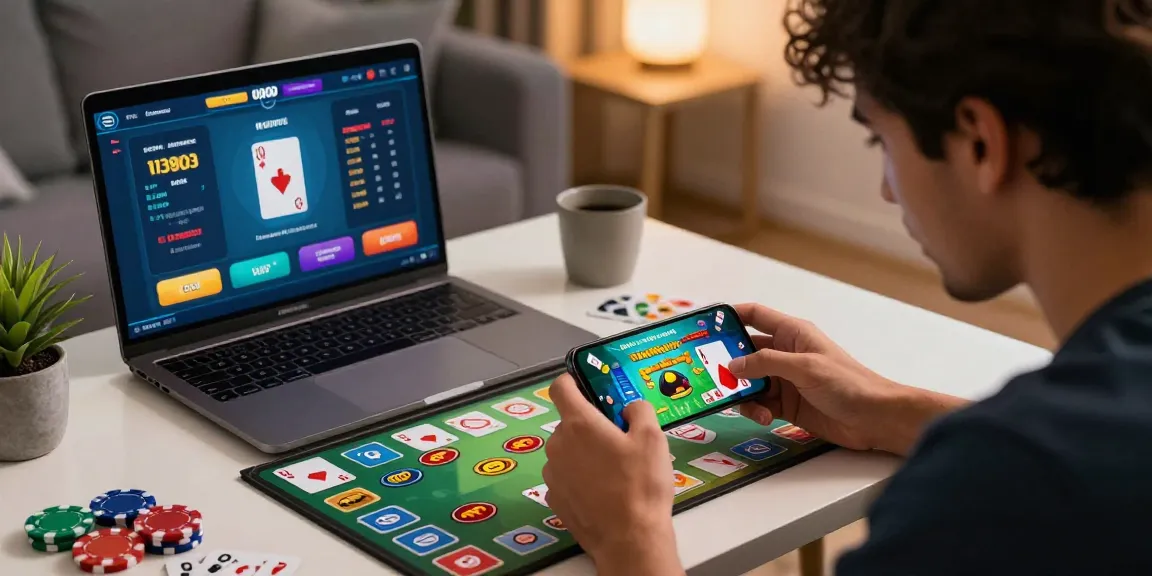 Player enjoying Card Rummy games on a smartphone at home, with vibrant graphics and rewards visible, reflecting the exciting experience at https://cardrummyapp.com.pk/.