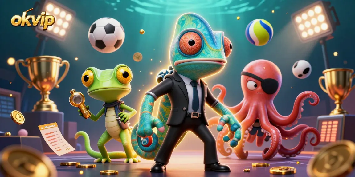 Experience dynamic sports betting with okvip as a chameleon secret agent and companions in action.
