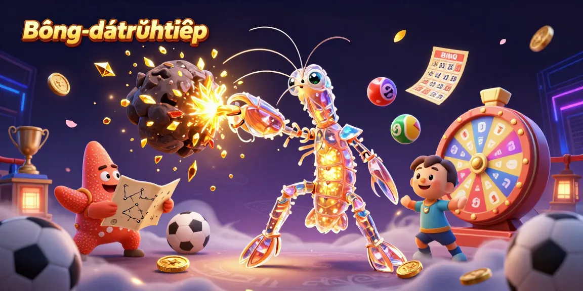 Experience the thrill of Bóngđátrựctiếp as vibrant elements surround heroes celebrating a sports victory.