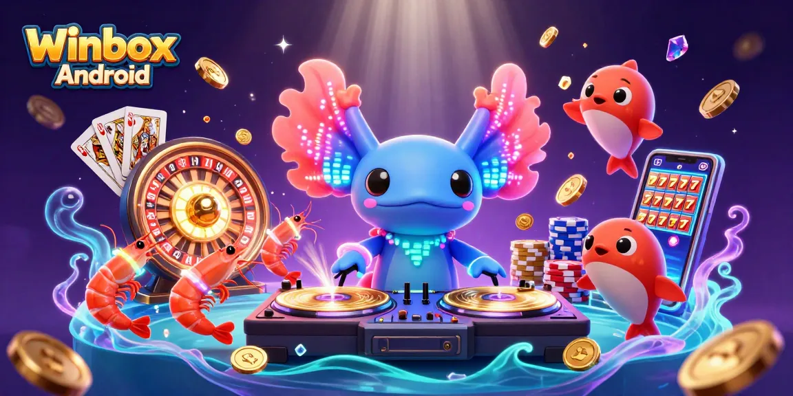 Experience the thrill of Winbox Android with the vibrant axolotl DJ scene filled with casino excitement.