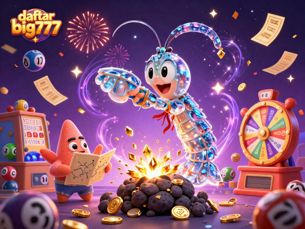 Join the excitement of daftar big777 with a colorful casino scene showcasing vibrant lottery activities.