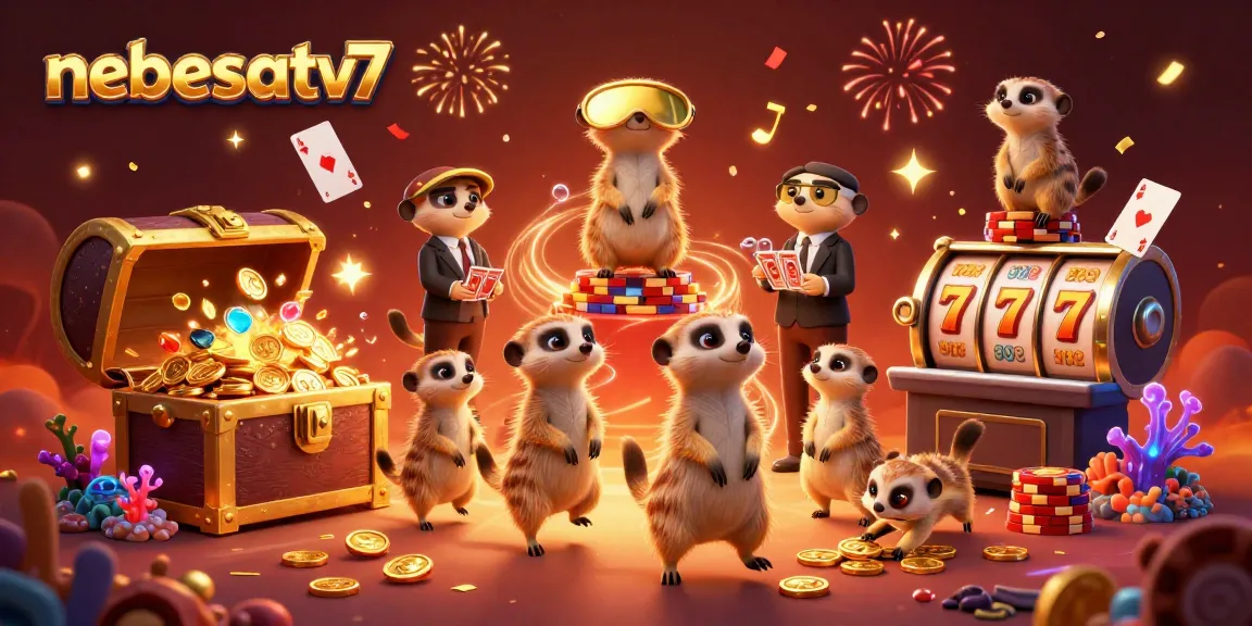 Experience the vibrant energy of nebesatv7 as meerkats manage a thrilling casino heist amidst slot reels and treasures.