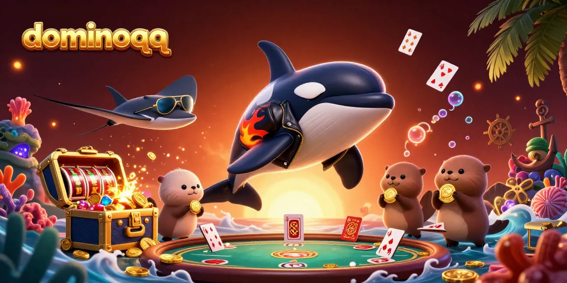 Engage with dominoqq's thrilling atmosphere featuring colorful underwater gambling treasures and playful sea creatures.