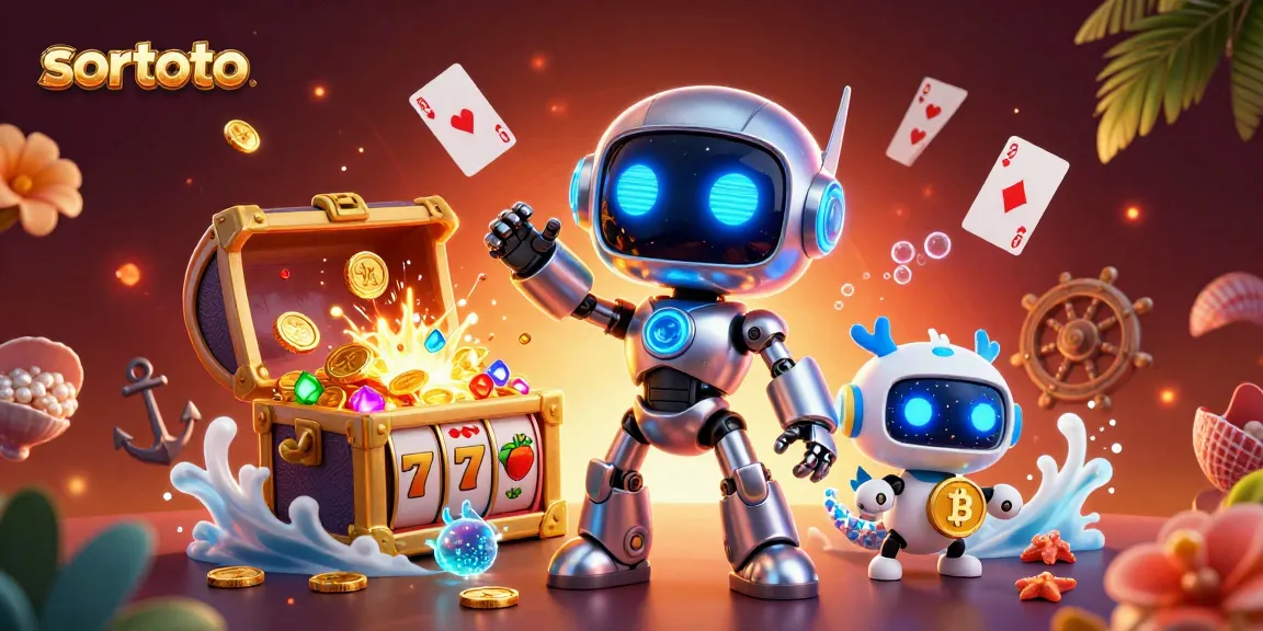 Experience thrilling gaming with sortoto's engaging 3D scene featuring interactive casino elements and vibrant characters.