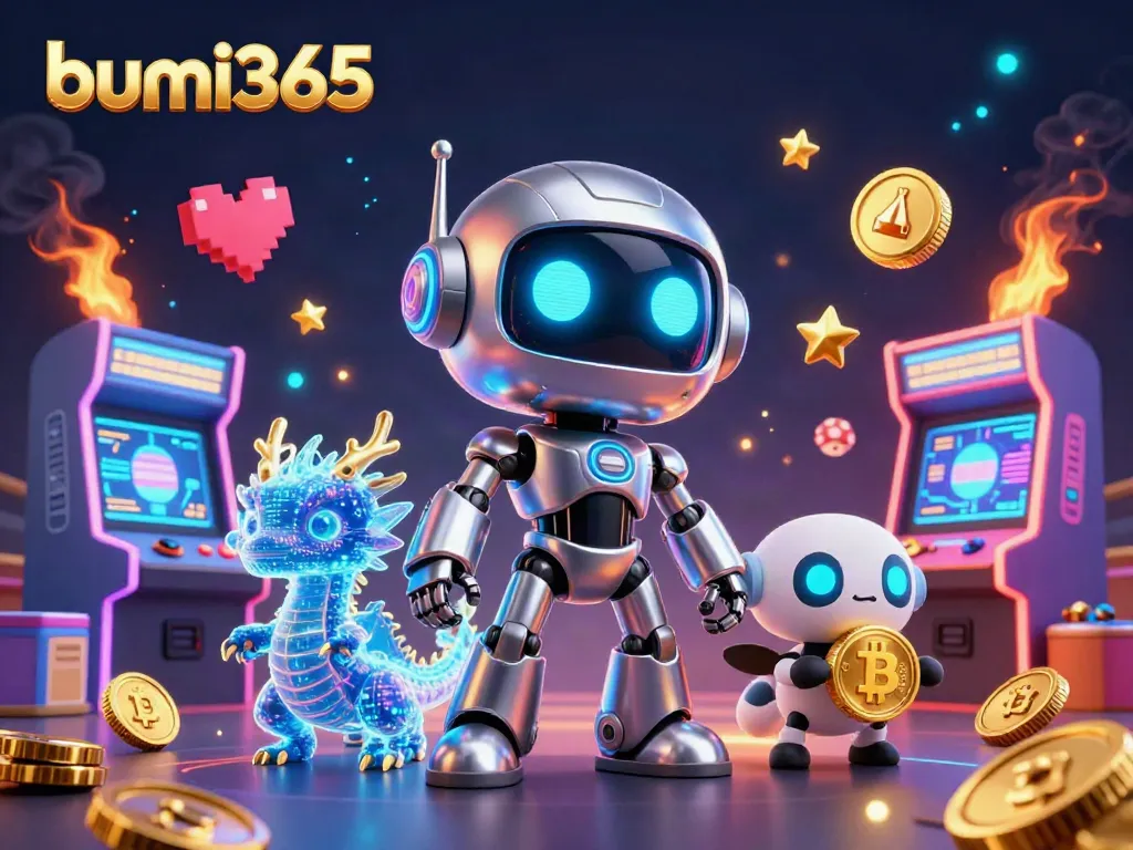 Aktifkan permainan di bumi365 dengan robot cyberpunk dan komponen permainan menakjubkan.