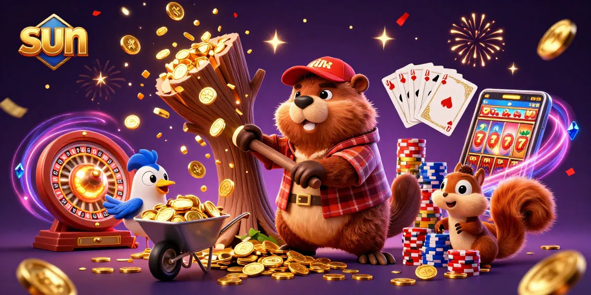 Win big at casino games while following the sun with joyous characters collecting golden rewards.