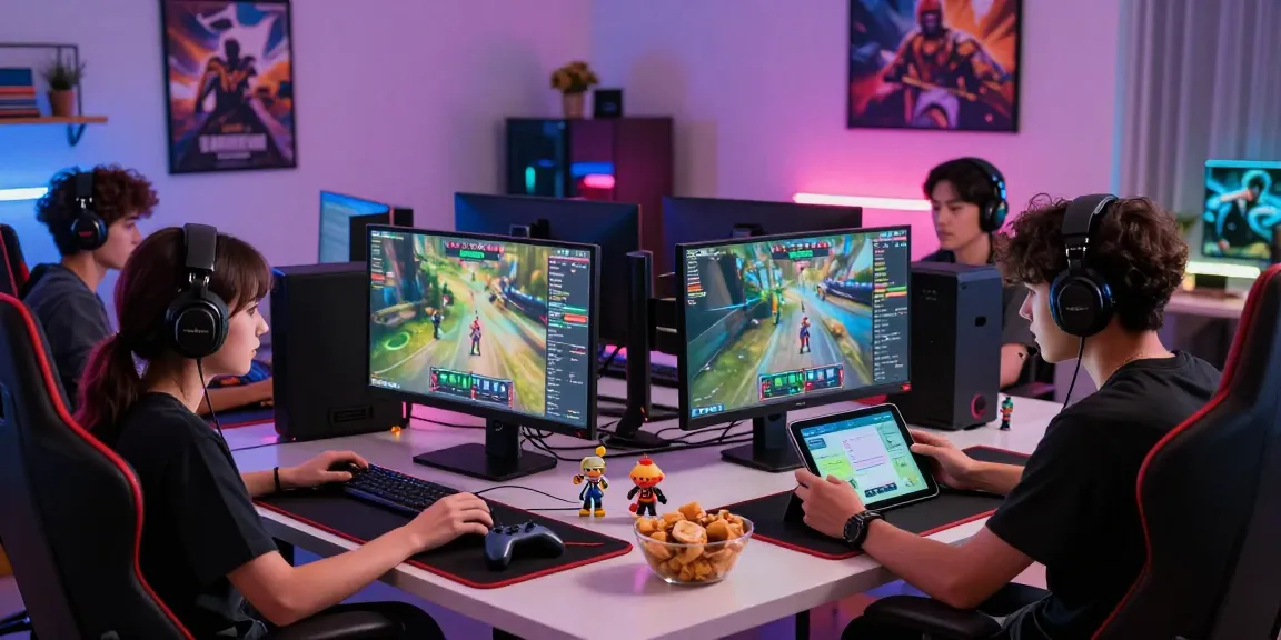 Players engaging in an intense multiplayer gaming session at home, showcasing hitclub excitement and teamwork.