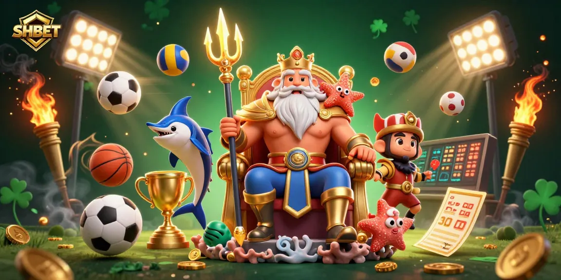 Bet on lively sports action with SHBET, featuring Neptune, samurai, and dynamic game elements.