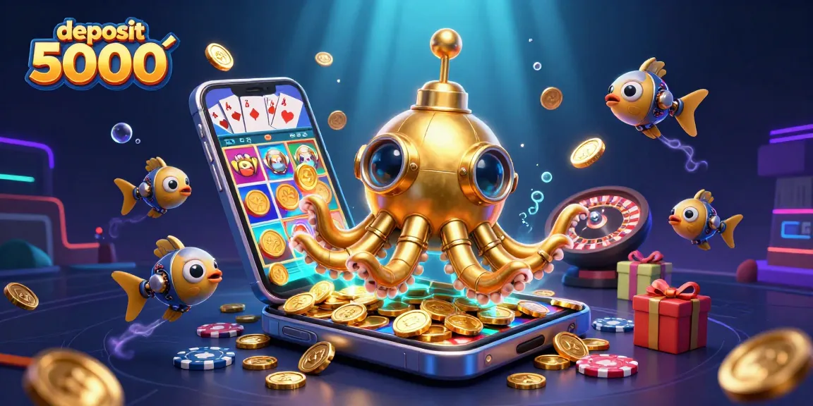 Experience deposit 5000 with vibrant 3D casino-themed illustration showcasing dynamic gaming elements.