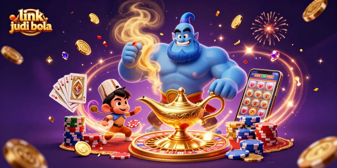 Experience excitement and win with link judi bola in an elaborate 3D casino-themed scene.