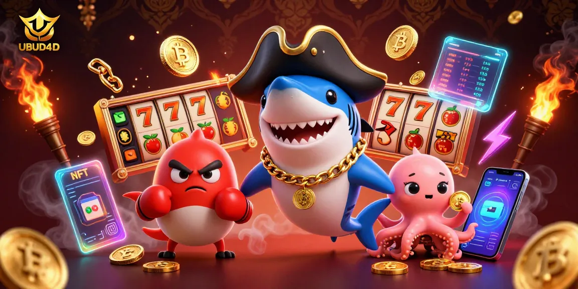 Engage with UBUD4D's thrilling slot games featuring fun characters and vibrant coins.