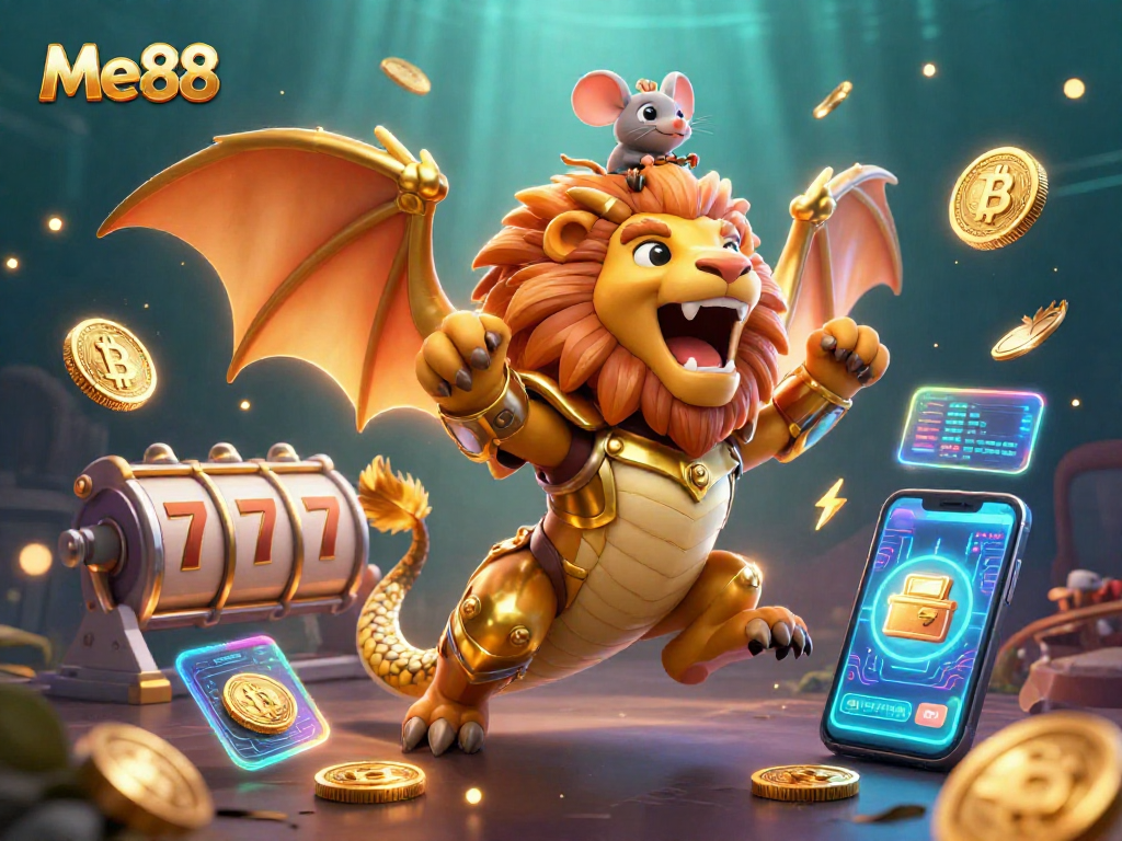 Engage with Me88's thrilling casino games amidst a vibrant, dynamic 3D world.