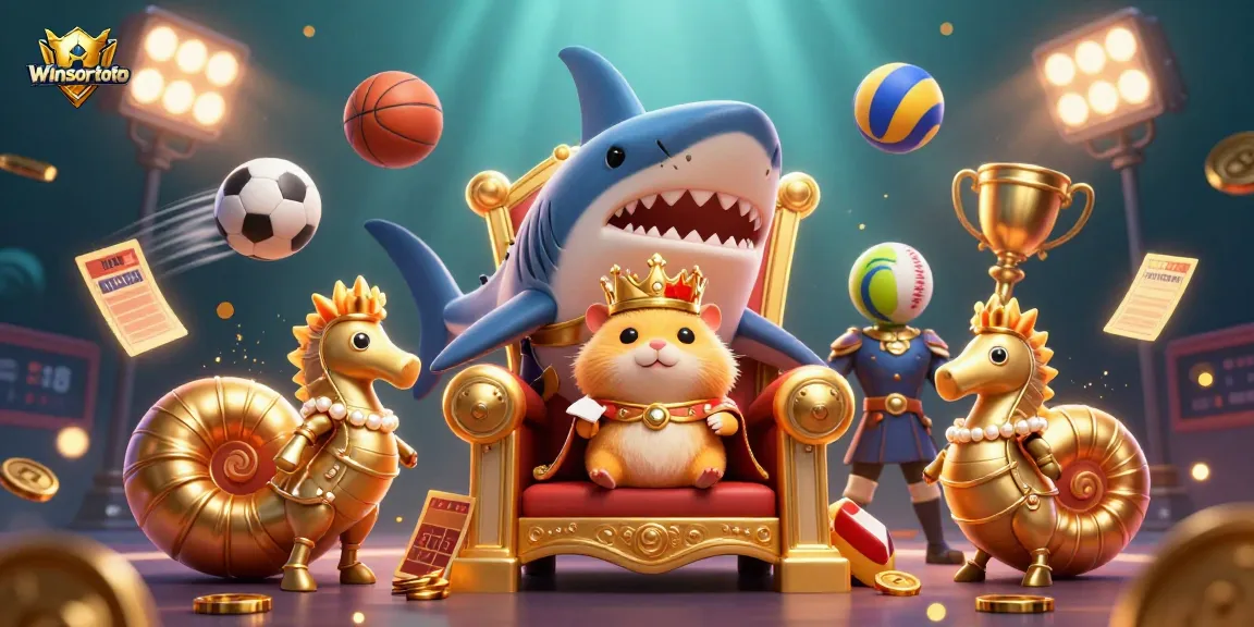 Engage in exciting betting action with winsortoto, featuring a hamster king and dynamic sports elements.