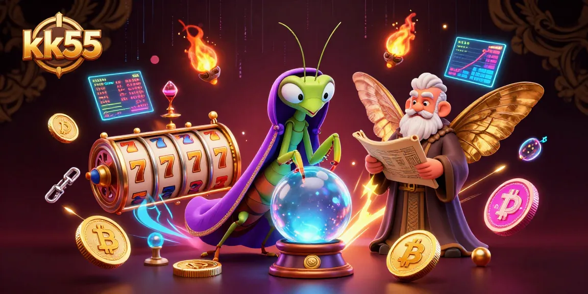 Experience thrilling games at kk55, where vibrant slot reels and crypto coins create excitement!