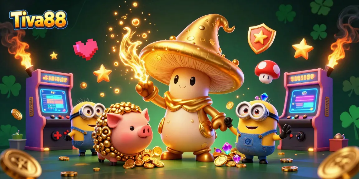 Tiva88 gaming experience showcasing a golden wizard creating winning opportunities surrounded by colorful game elements.