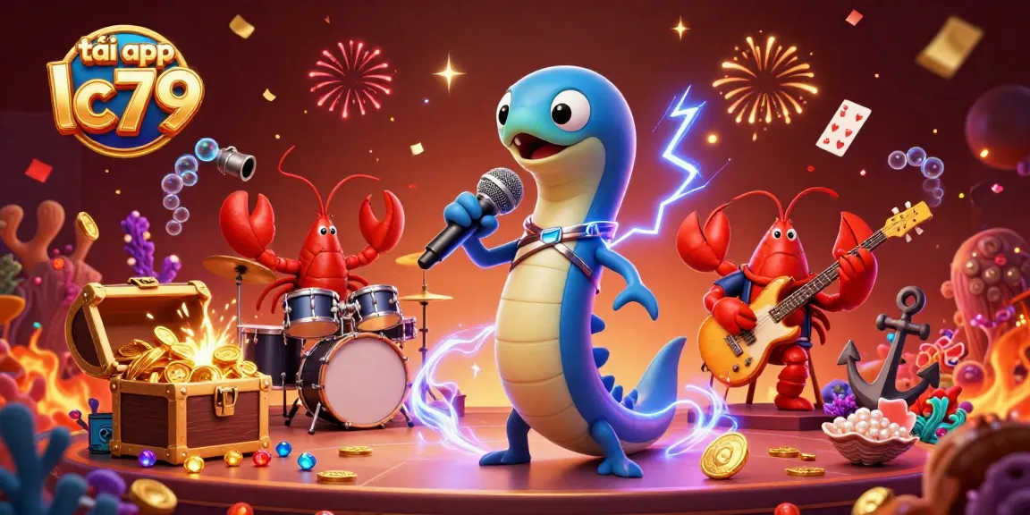 Trải nghiệm tải app lc79 với hình ảnh sống động từ sân khấu casino dưới nước cùng các nhân vật hoạt hình.