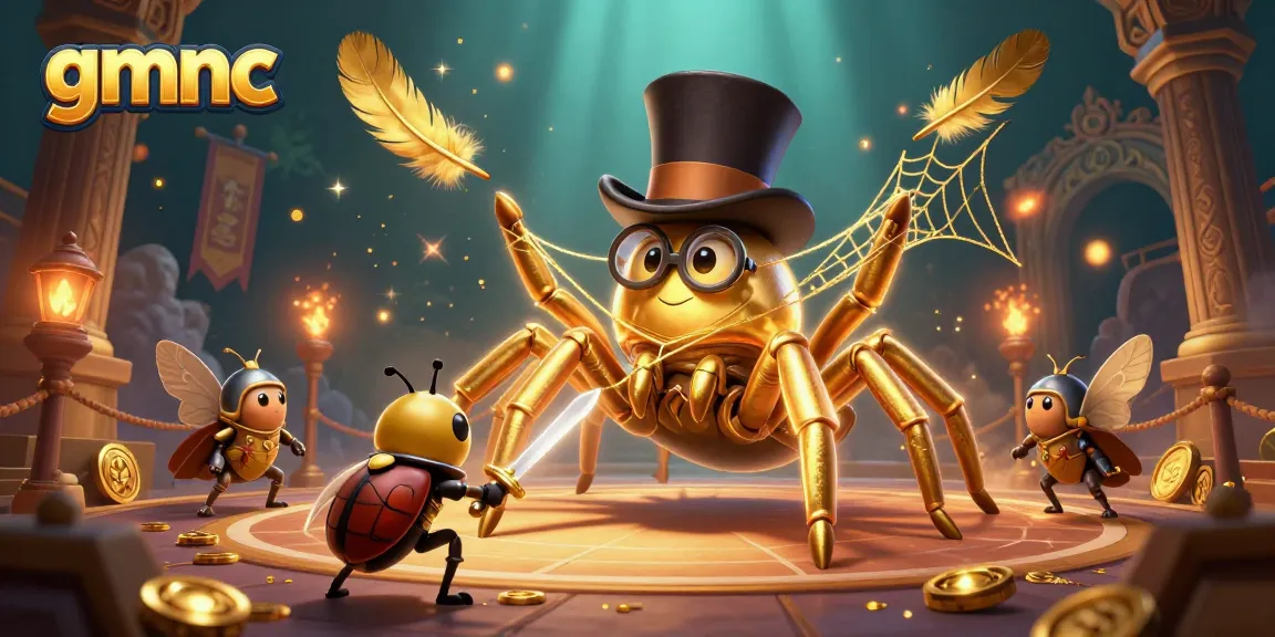Bet on gmnc with dynamic characters in a casino adventure, featuring gold elements and excitement.