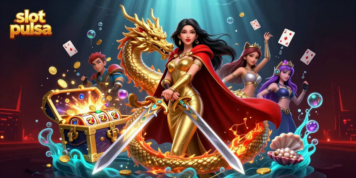 Spin the slot pulsa reels and uncover treasures in this dynamic casino illustration.